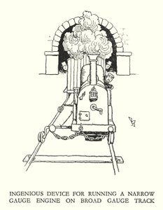 Ilustração para a Ribaldry Ferroviária de W Heath Robinson (litho) de William Heath Robinson