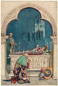 Ilustração para As Aventuras de Dom Quixote (cor litho) de William Heath Robinson