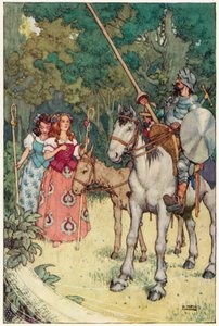 Ilustração para As Aventuras de Dom Quixote (cor litho) de William Heath Robinson