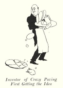 Inventor da Pavimentação Louca Primeiro a Obter a Ideia (litho) de William Heath Robinson