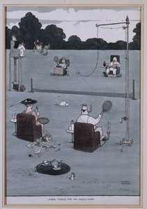Tênis de gramado para a meia-idade (caneta e tinta ew - c) de William Heath Robinson