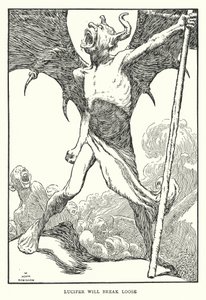 Lúcifer vai se soltar (litho) de William Heath Robinson