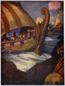 Muitos foram os heróis que navegaram para longe da Grécia (cor litho) de William Heath Robinson