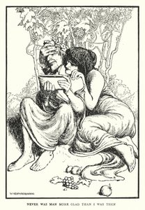 Nunca o homem ficou tão contente como eu fiquei então (litho) de William Heath Robinson