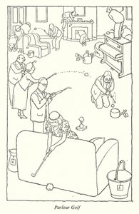 Salão de Golfe (litho) de William Heath Robinson