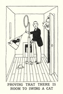Provando que há espaço para balançar um gato (litho) de William Heath Robinson