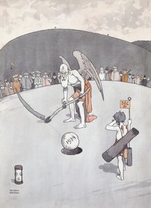Apagando o Velho Buraco (caneta e tinta) de William Heath Robinson