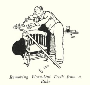 Remoção de Dentes Desgastados de um Rake (litho) de William Heath Robinson