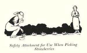 Acessório de segurança para uso na colheita de morangos (litho) de William Heath Robinson