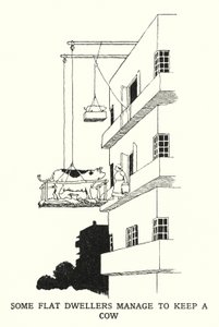 Alguns Moradores Planos Gerenciam para Manter uma Vaca (litho) de William Heath Robinson