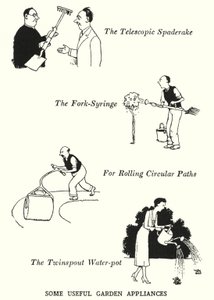 Alguns Utilitários de Jardim (litho) de William Heath Robinson