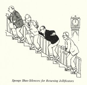 Sponge Shoe-Silencers for Returning Jollificators (litho) de William Heath Robinson