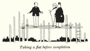 Tirar um apartamento antes da conclusão (litho) de William Heath Robinson