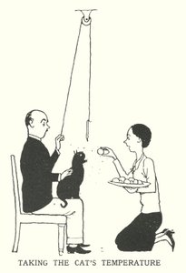 Tomando a Temperatura do Gato (litho) de William Heath Robinson