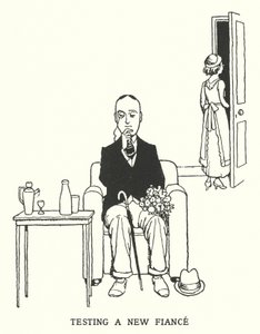 Testando um Novo Noivo (litho) de William Heath Robinson