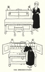 O Cómoda Piano (litho) de William Heath Robinson