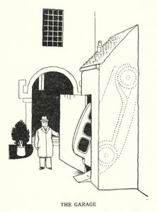 A Garagem (litho) de William Heath Robinson