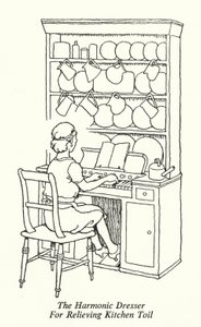 O Cómoda Harmonica para aliviar o trabalho de cozinha (litho) de William Heath Robinson