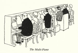 O Multi-Piano (litho) de William Heath Robinson