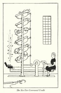 O Berço Comunal de Seis Níveis (litho) de William Heath Robinson