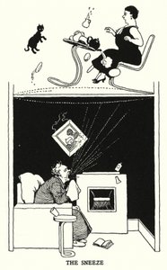 O Espirro (litografia) de William Heath Robinson