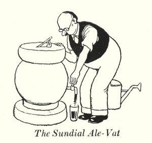 O relógio de sol Ale-Vat (litho) de William Heath Robinson
