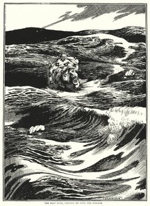 O barco afundou, deixando-me na superfície (gravura) de William Heath Robinson