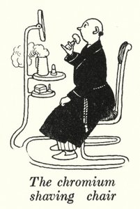 A cadeira de barbear crómio (litho) de William Heath Robinson