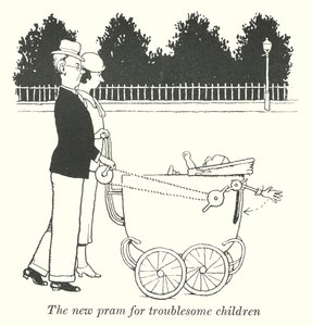 O novo carrinho para crianças problemáticas (litho) de William Heath Robinson