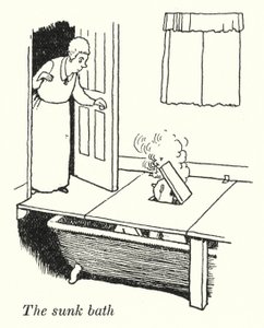 O banho de imersão (litho) de William Heath Robinson