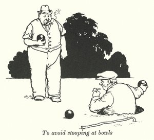 Para evitar inclinar-se nas tigelas (litho) de William Heath Robinson