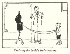 Treinando os noivos (litho) de William Heath Robinson