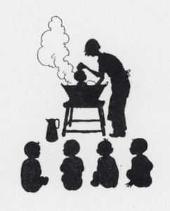 Lavagem de bebês (litho) de William Heath Robinson