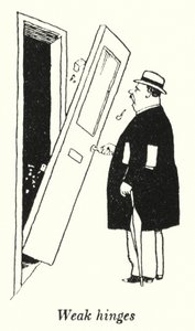 Dobradiças fracas (litho) de William Heath Robinson