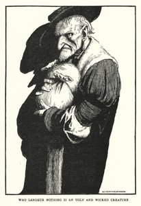Quem não empresta nada é uma criatura feia e malvada (litho) de William Heath Robinson