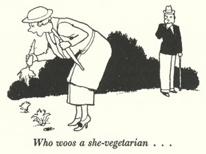 Quem é uma vegetariana (litho) de William Heath Robinson