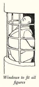 Janelas para caber todos os números (litho) de William Heath Robinson