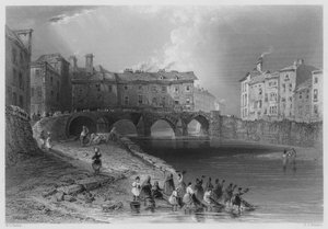 A velha Ponte de Baal, Limerick, agora tomada para baixo (gravura)