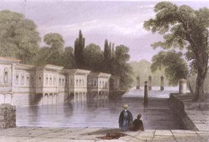 O Palácio das Águas Doce, Istambul, gravado por W. Mossman, c.1850 (aquatint)