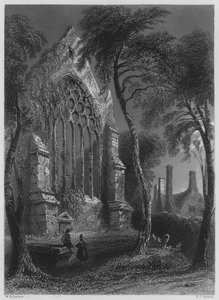 Youghall Abbey, a Residência de Sir Walter Raleigh (gravura) de William Henry (after) Bartlett