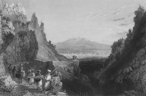 Abordagem a Antioquia, o antigo Anathoth, de Aleppo de William Henry Bartlett