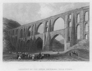 Aqueduto dos Imperadores Gregos, perto de Pyrgo (gravura)