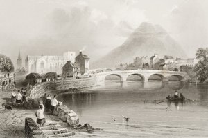 Ballina, County Mayo, de &39;Cenário e antiguidades da Irlanda&39; por George Virtue, de 1860 de William Henry Bartlett