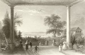 Cidade e Lago de Constança, do Chateau Wolfsberg de William Henry Bartlett