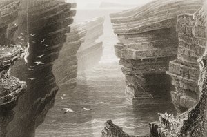 Cove em Mal Bay, Condado de Clare, na Irlanda, de "Cenário e Antiguidades da Irlanda" por George Virtue, de 1860 de William Henry Bartlett