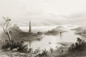 Devenish Island, Condado de Fermanagh, Irlanda, de "Cenário e Antiguidades da Irlanda" por George Virtue, de 1860 de William Henry Bartlett