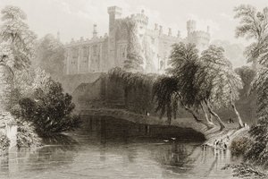Castelo de Kilkenny, Condado de Kilkenny, Irlanda, de "Cenário e Antiguidades da Irlanda" por George Virtue, de 1860 de William Henry Bartlett