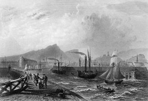 Leith Pier e Porto, gravado por Robert Wallis, c.1820 de William Henry Bartlett