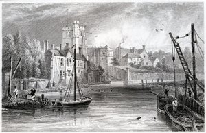 Maidstone forma a água, Kent, 1832 de William Henry Bartlett