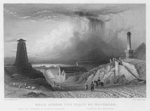 Estrada sobre a Planície de Waterloo (gravura) de William Henry Bartlett